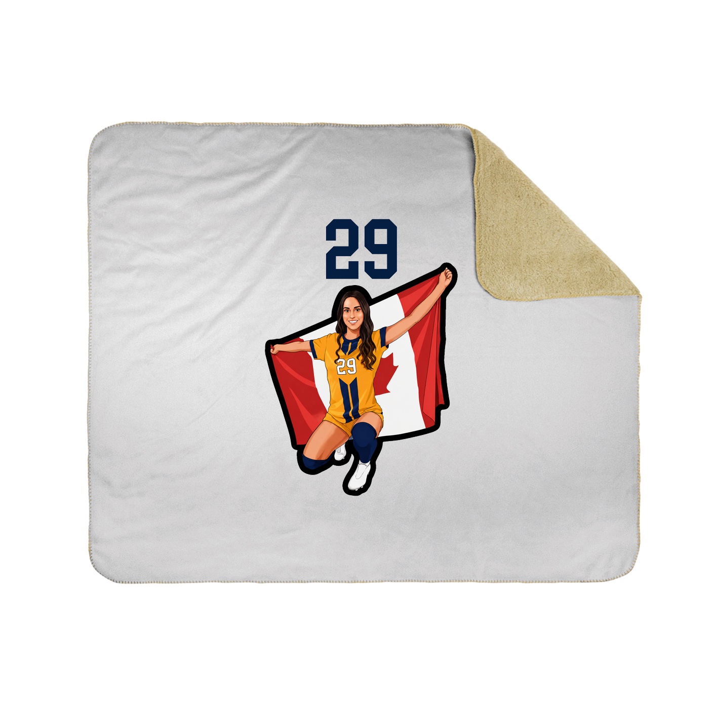Throw Blanket — Number Top in White