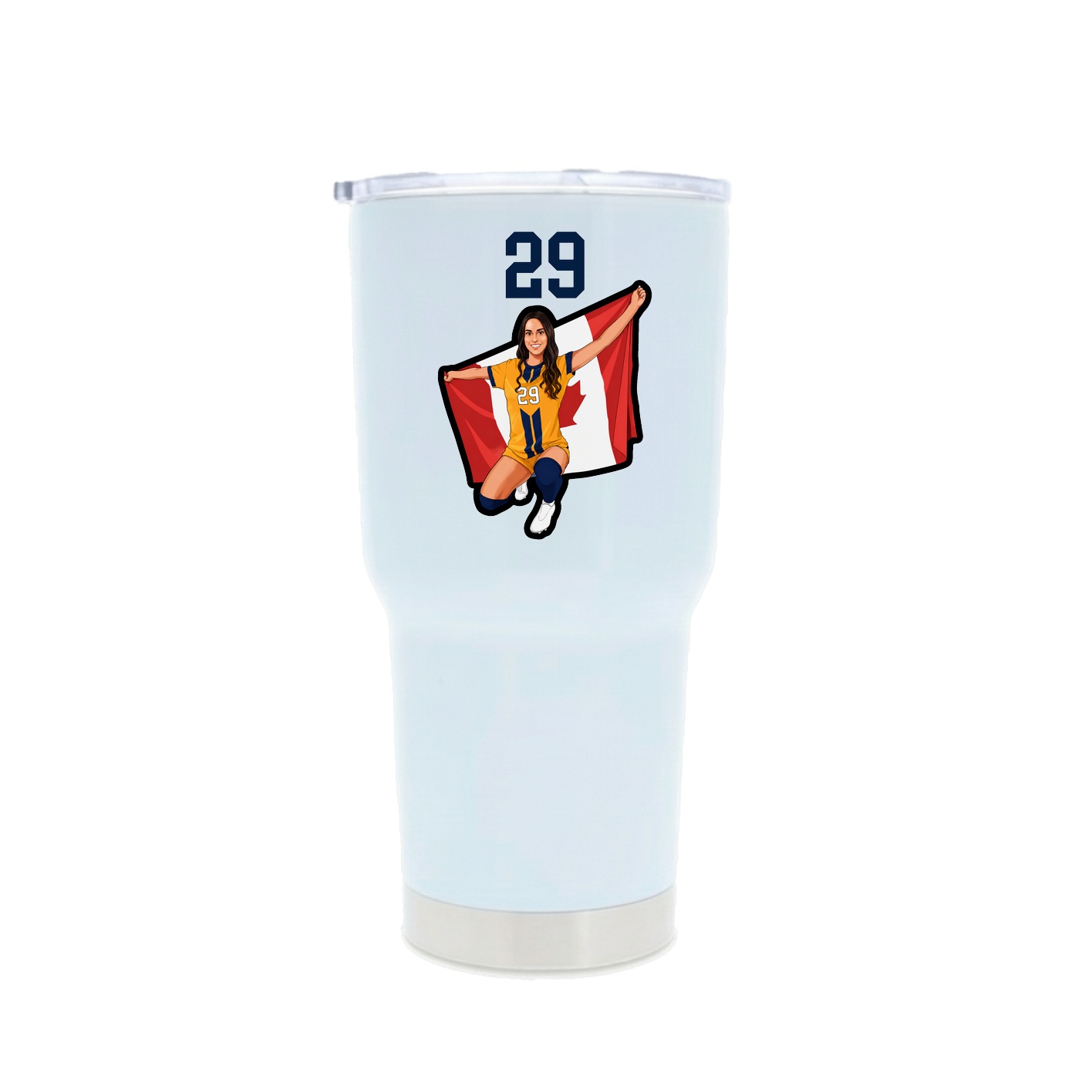 30oz Stainless Steel Tumbler — Number Top in White