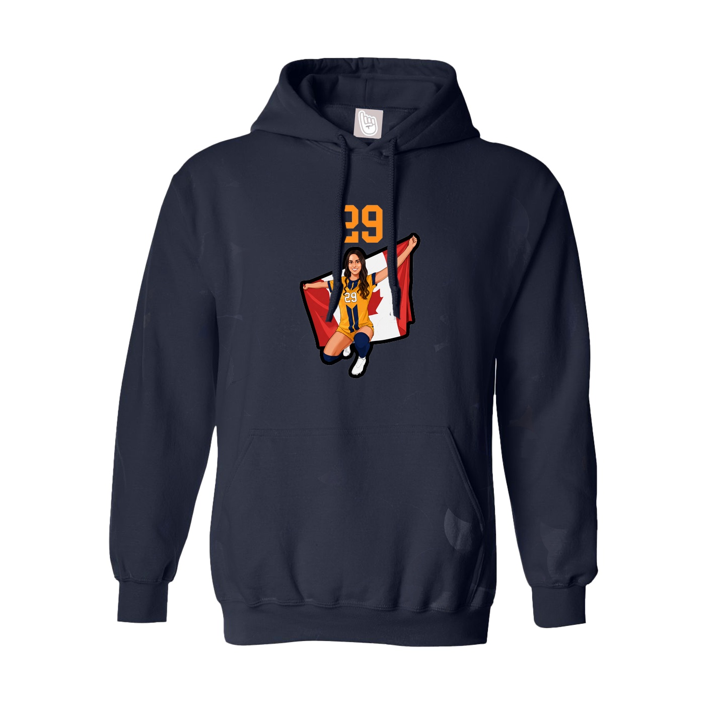Hoodie — Number Top in Navy