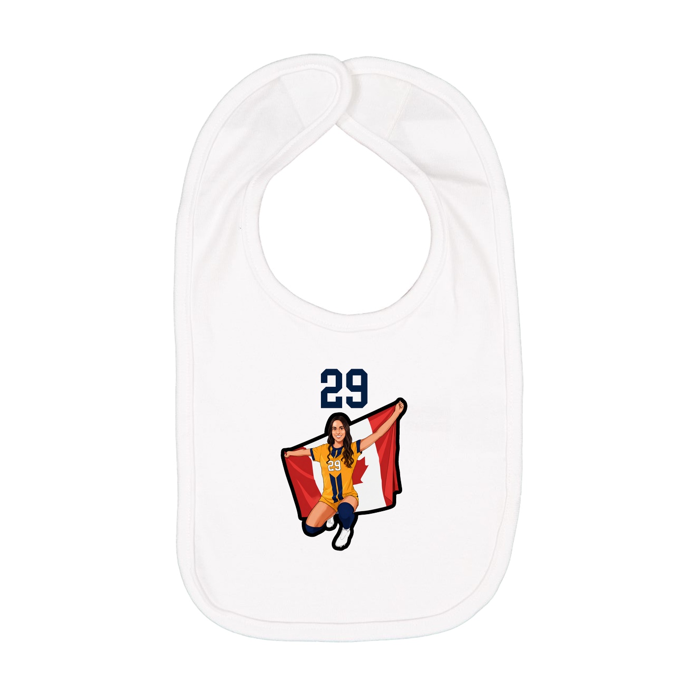 Infant Bib — Number Top in White
