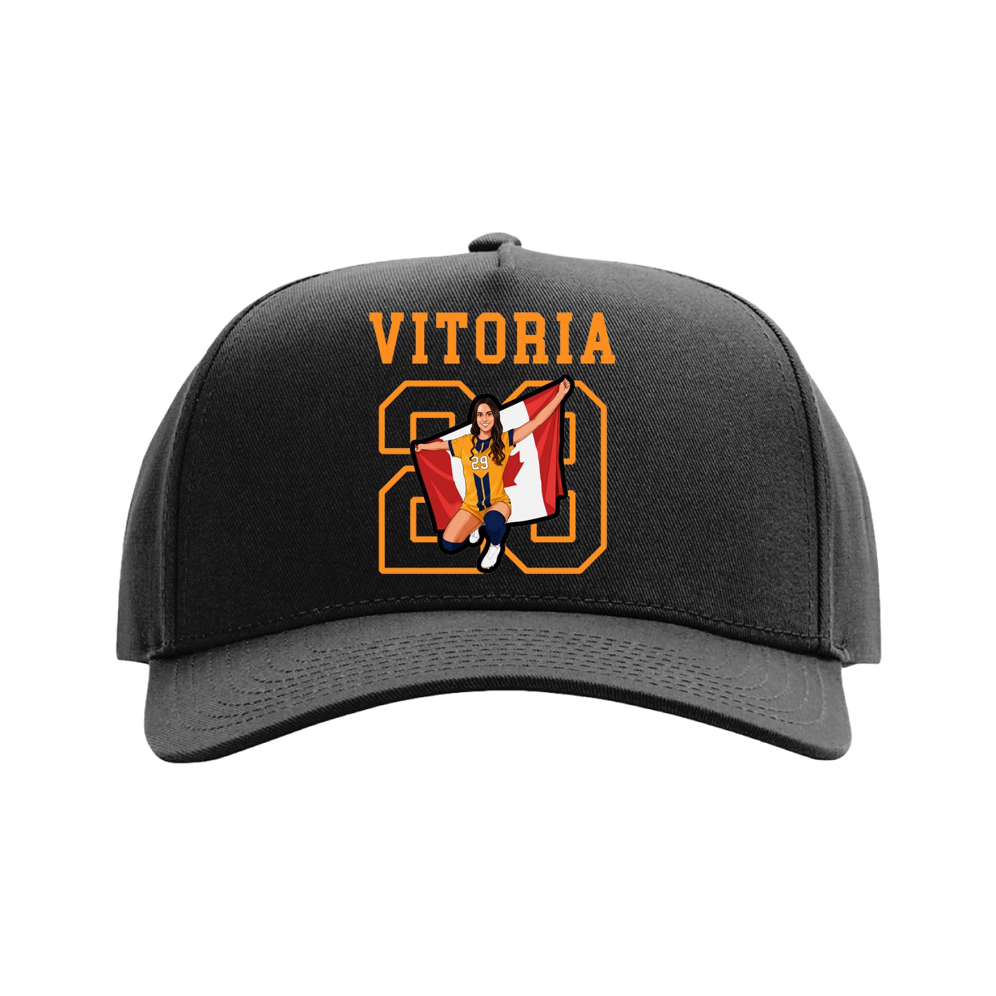 Full Fabric Five-Panel Champ Cap — Shirsey in Black