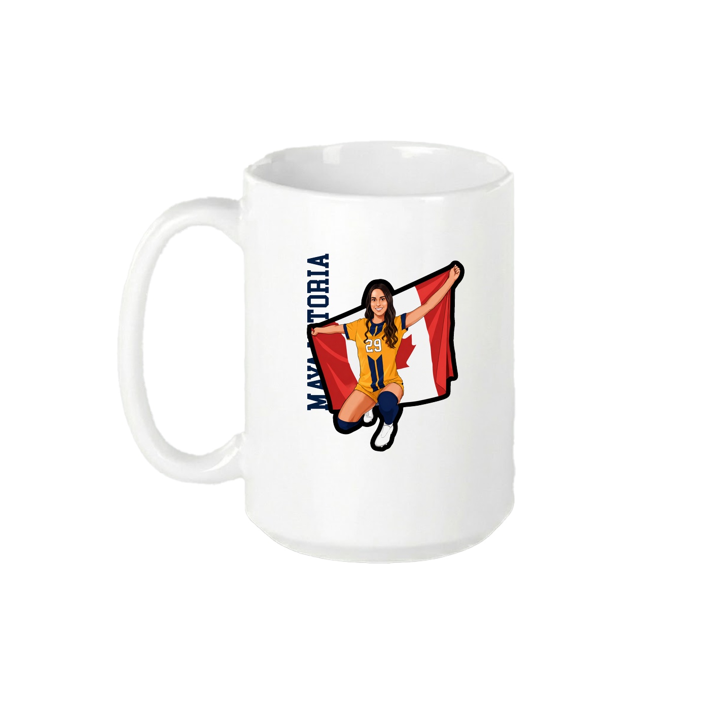 15oz Coffee Mug — Name Vertical in White