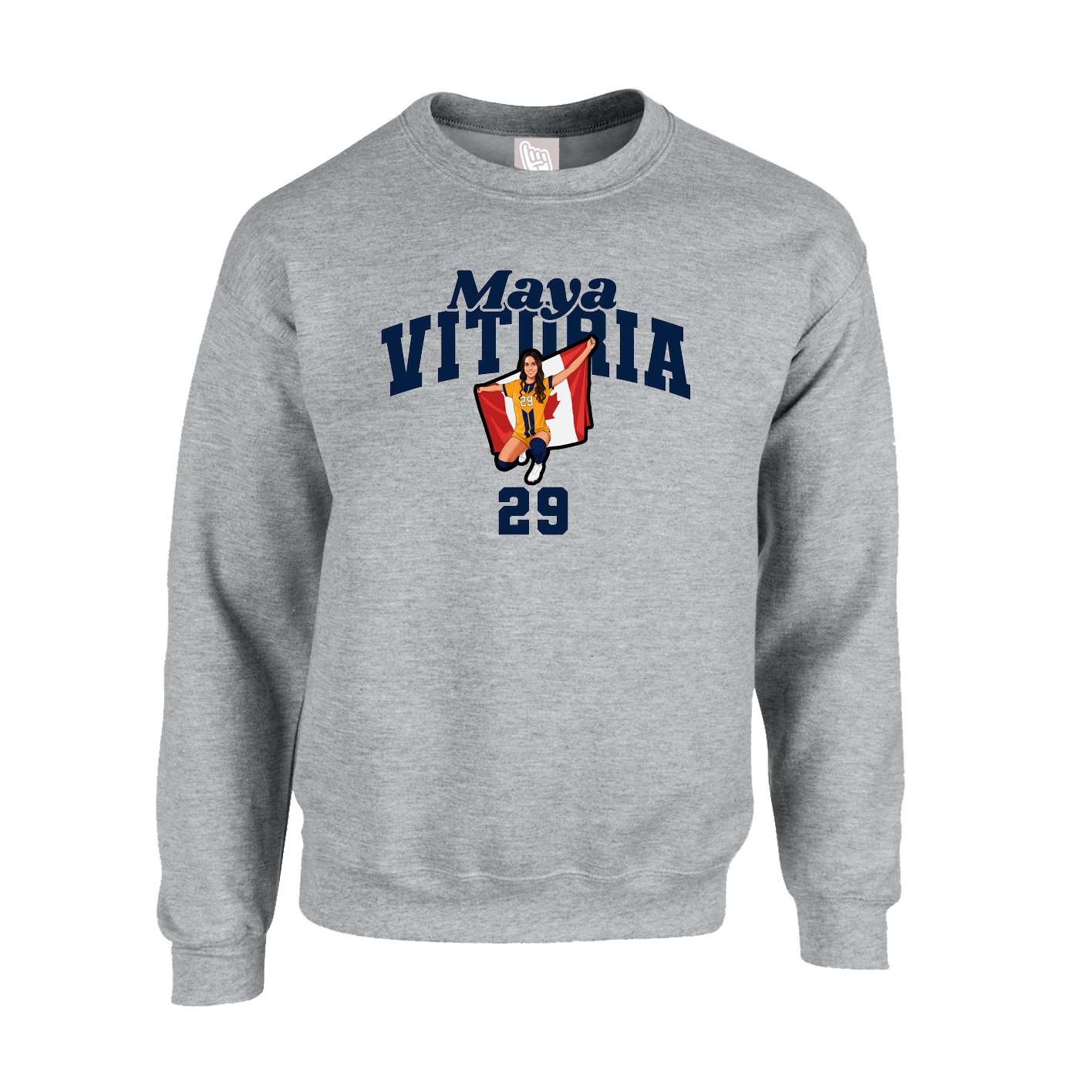 Fleece Crew — Signature Arch in Grey