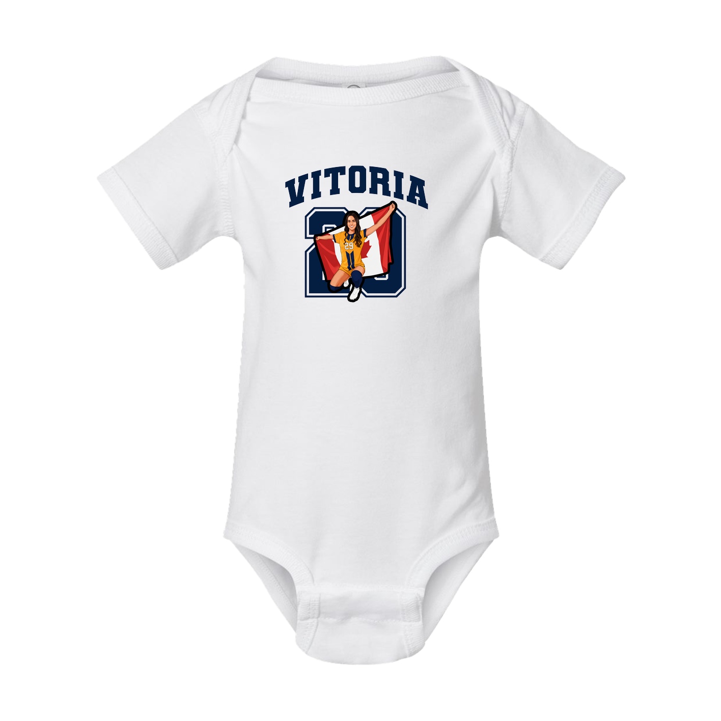 Baby Onesie — Number in White