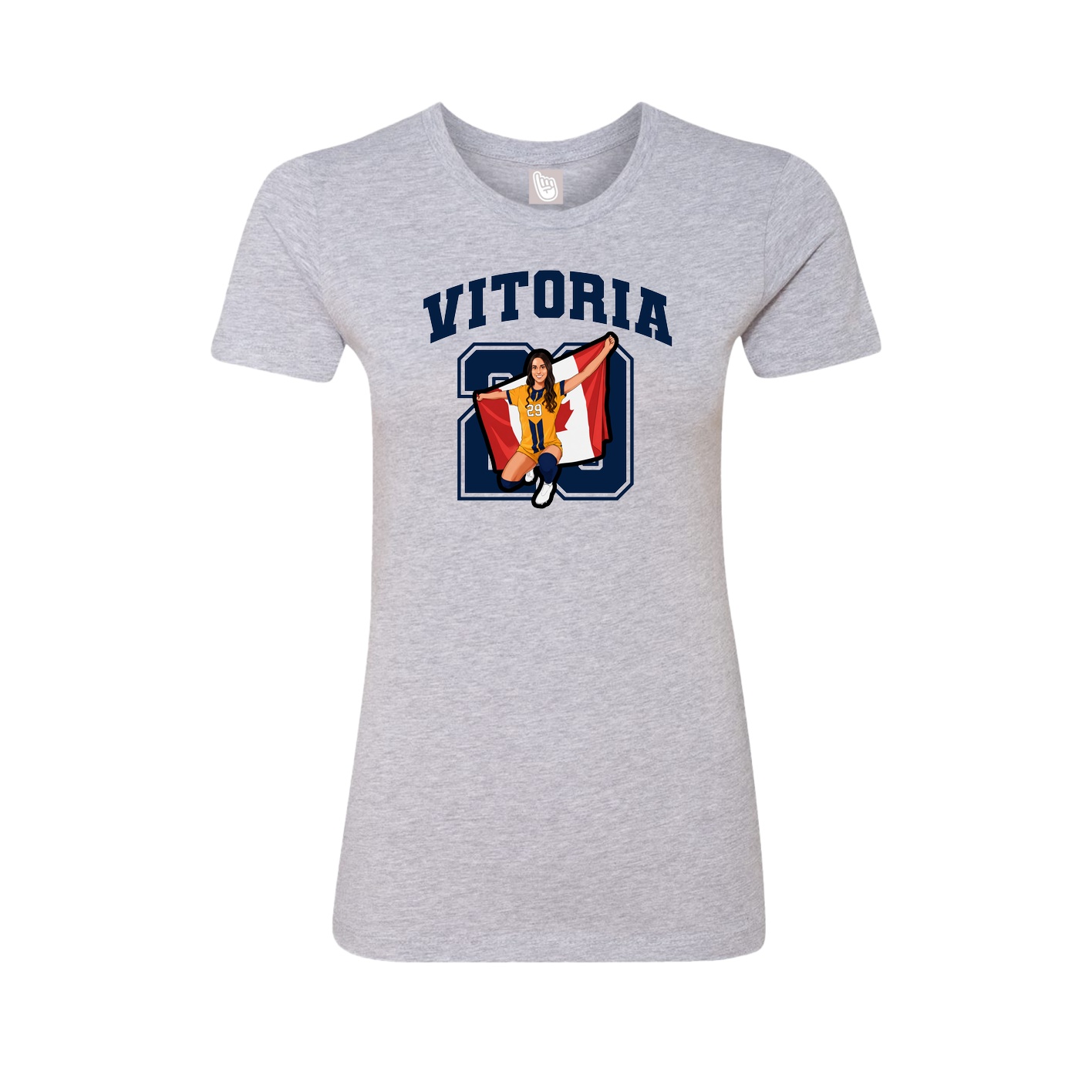 Fitted Women's Tee — Number in Grey