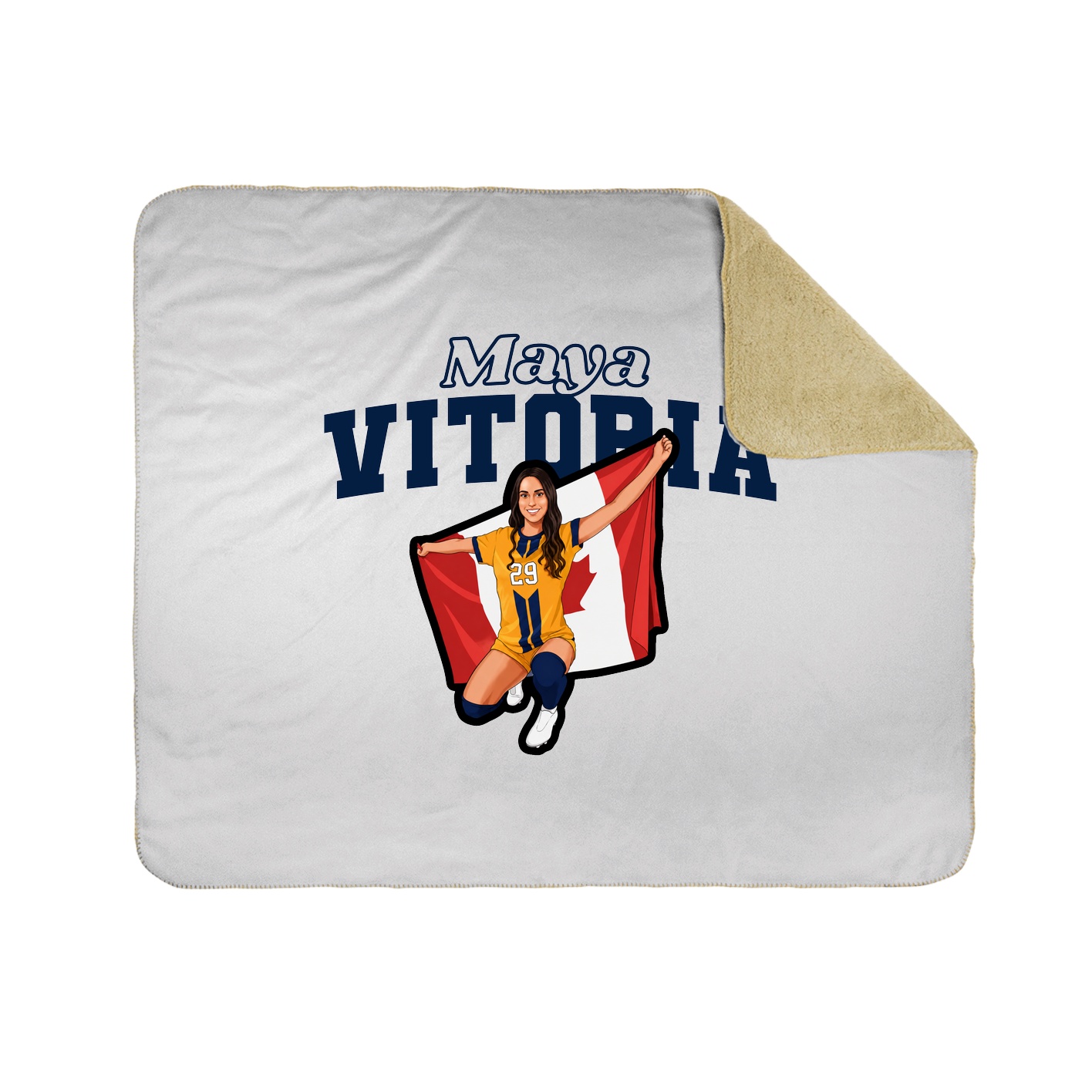 Throw Blanket — Name Arch in White