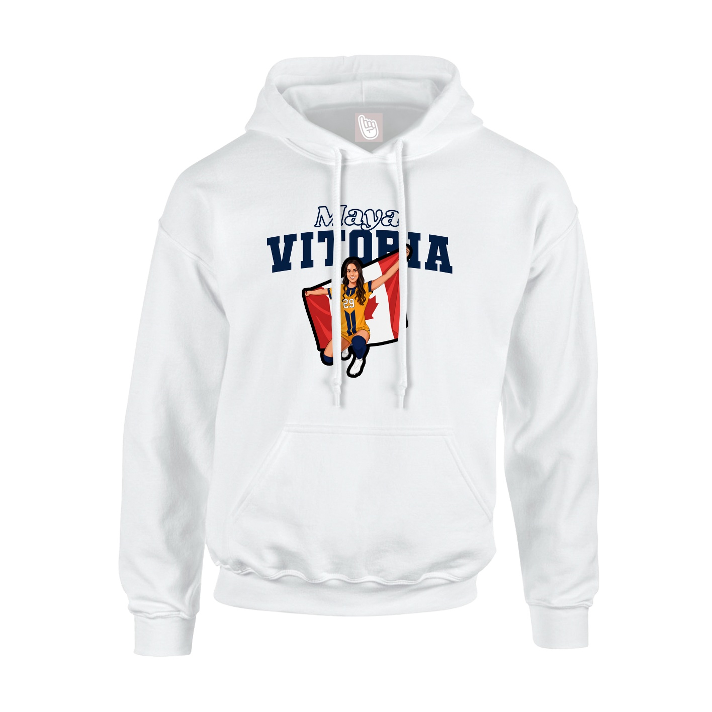 Hoodie — Name Arch in White