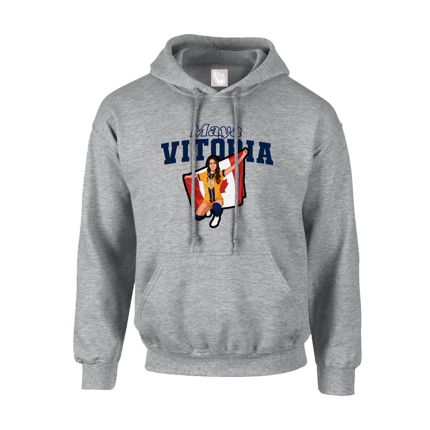 Youth Hoodie — Name Arch in Grey