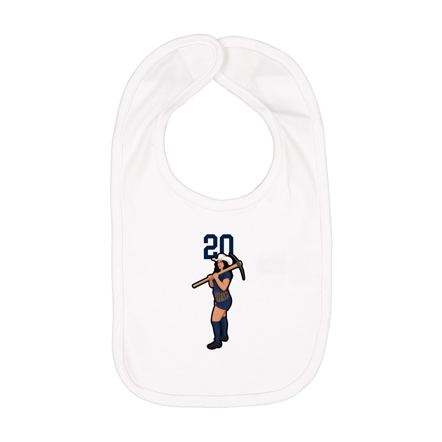 Infant Bib — Number Top in White