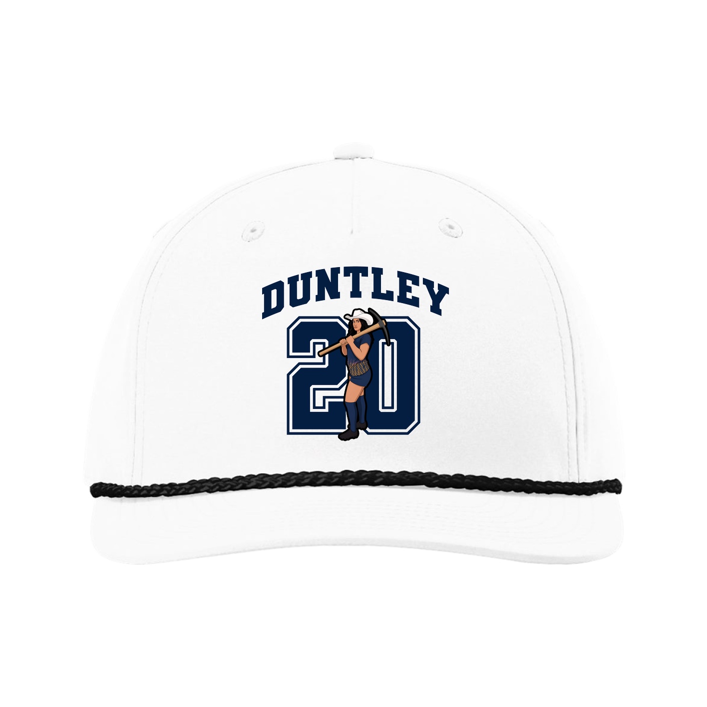 Five-Panel Classic Rope Cap — Number in White