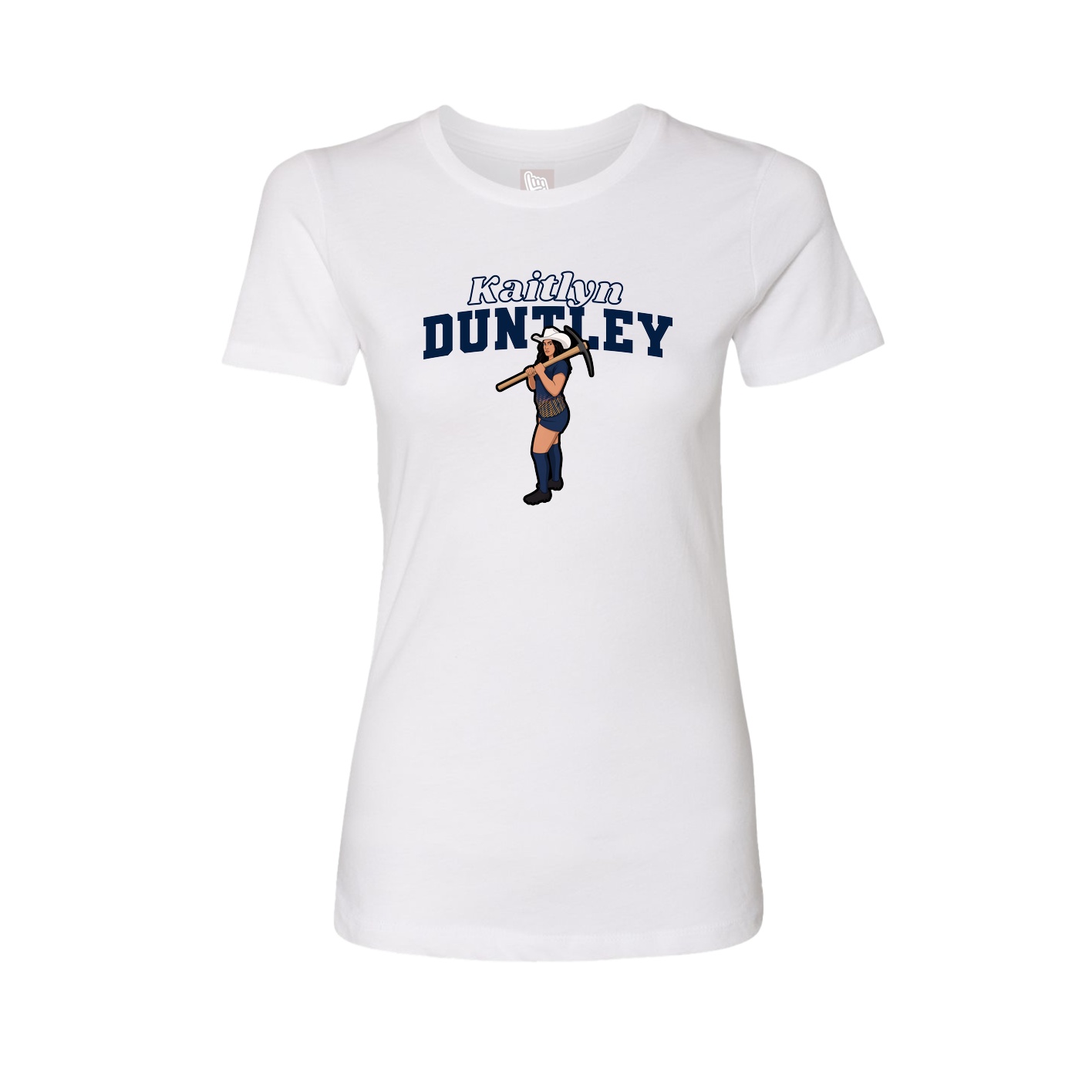 Fitted Women's Tee — Name Arch in White