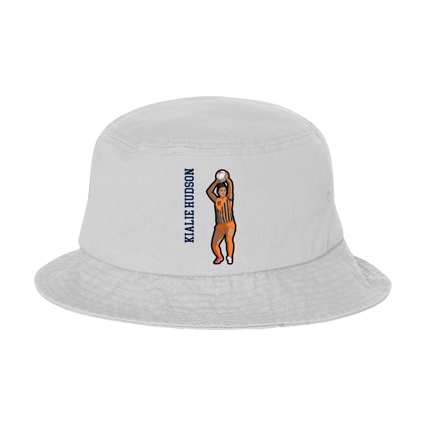 Bucket Cap — Name Vertical in White