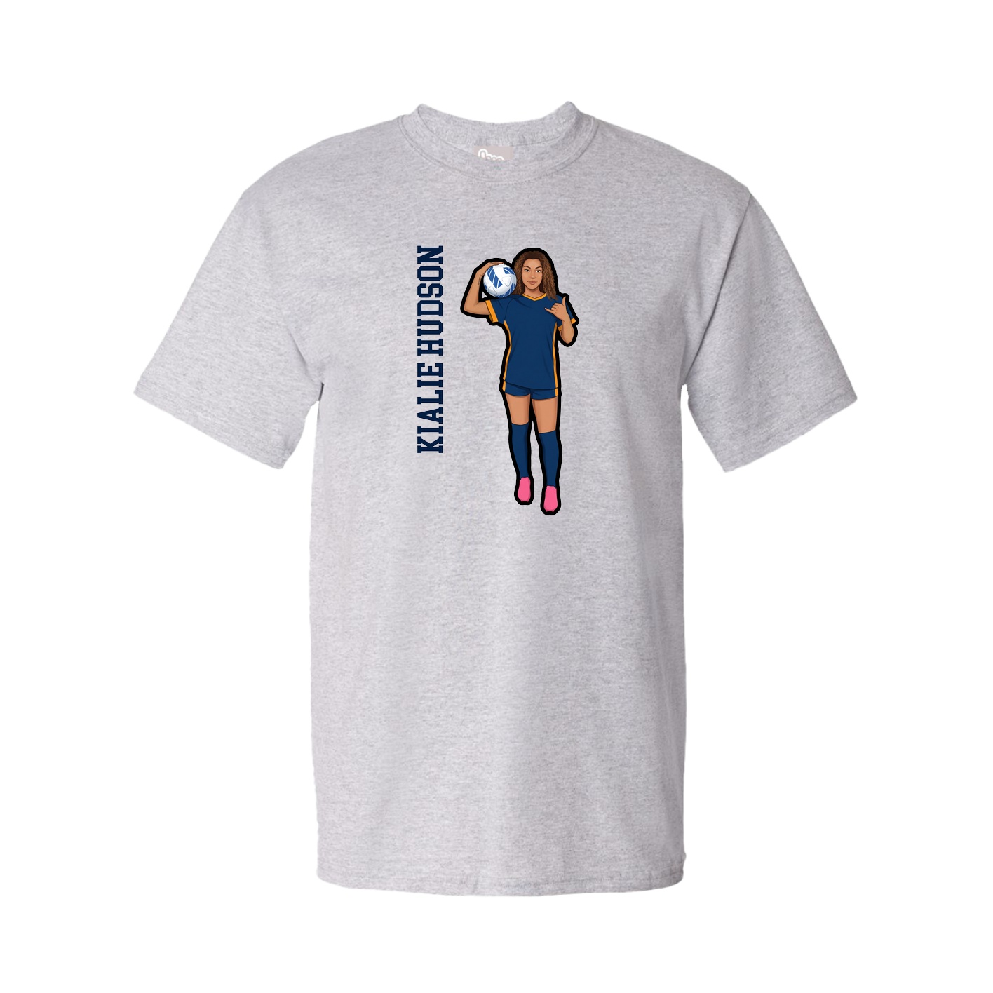 Tee — Name Vertical in Grey