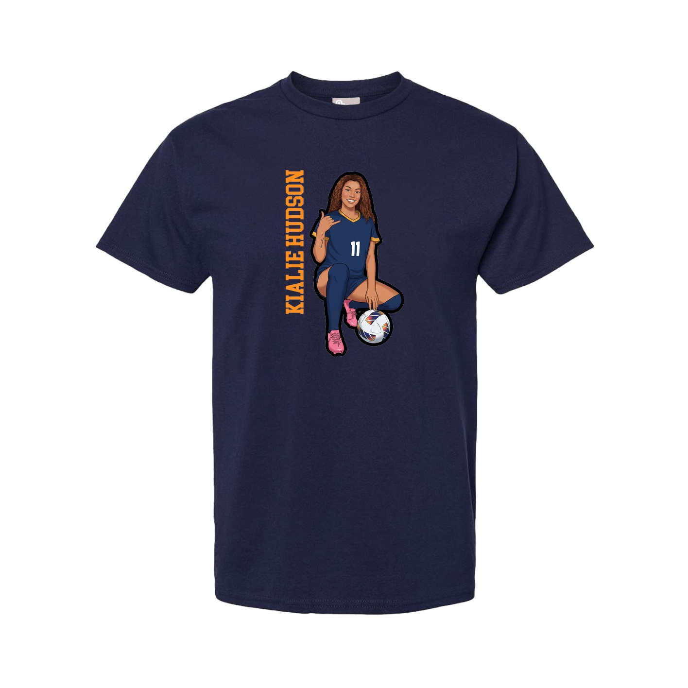 Tee — Name Vertical in Navy
