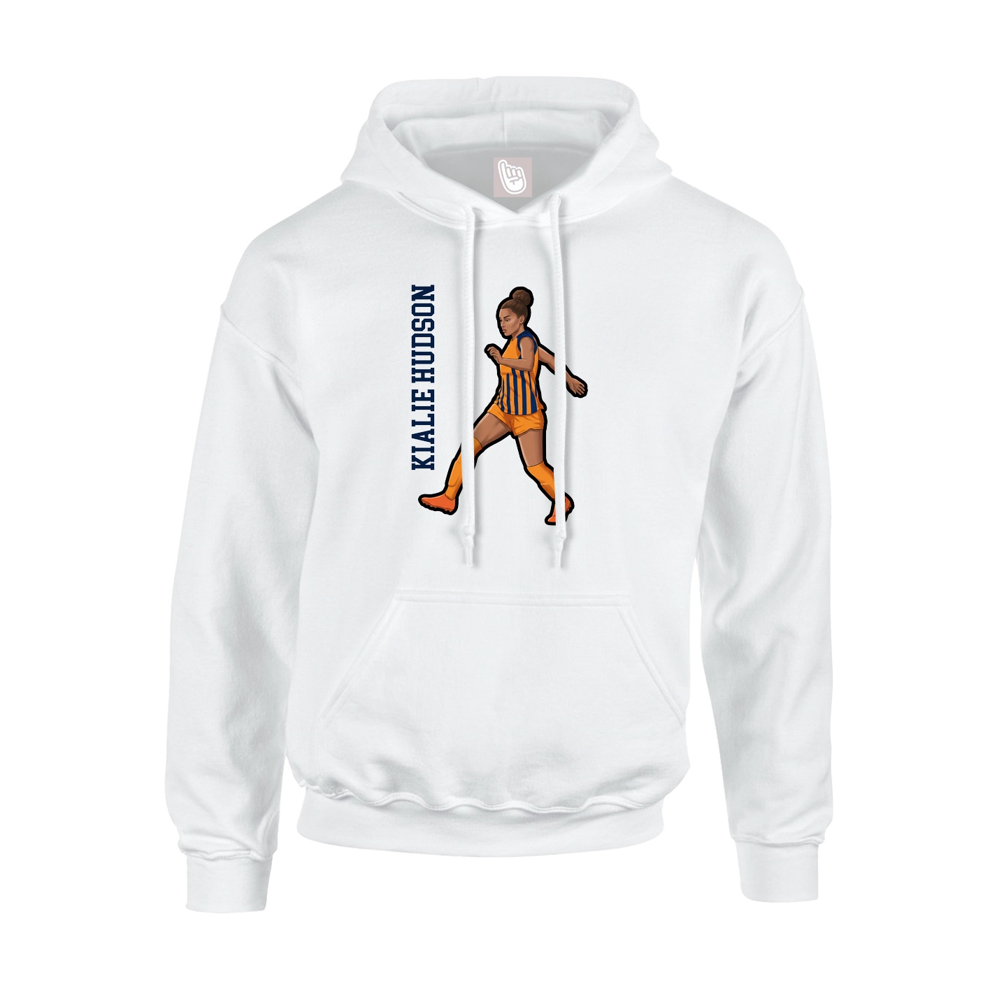 Youth Hoodie — Name Vertical in White