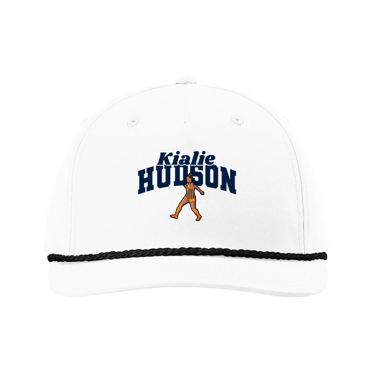 Five-Panel Classic Rope Cap — Signature Arch in White