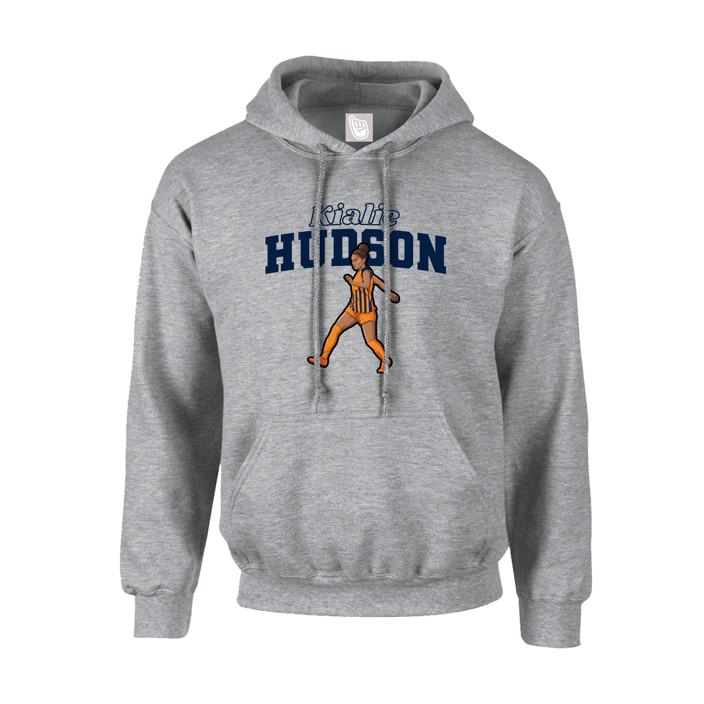 Hoodie — Name Arch in Grey