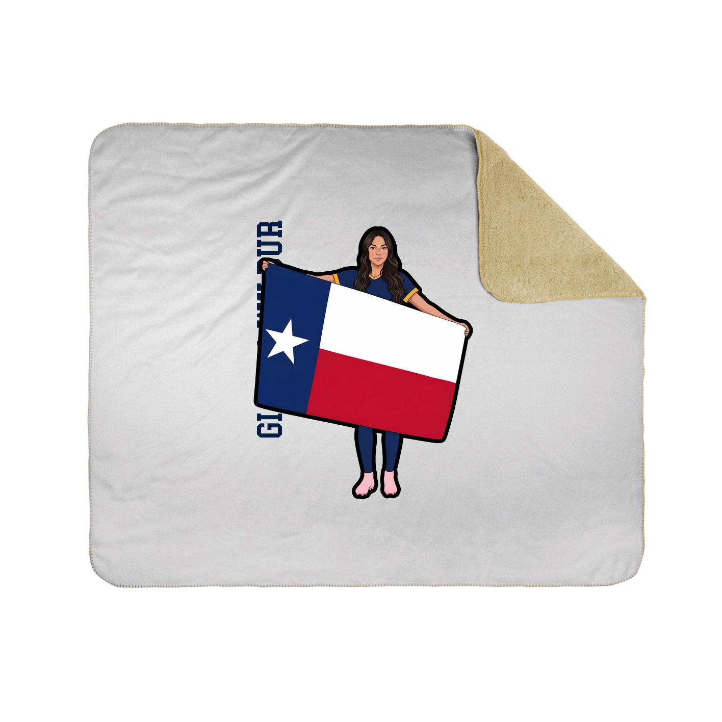 Throw Blanket — Name Vertical in White