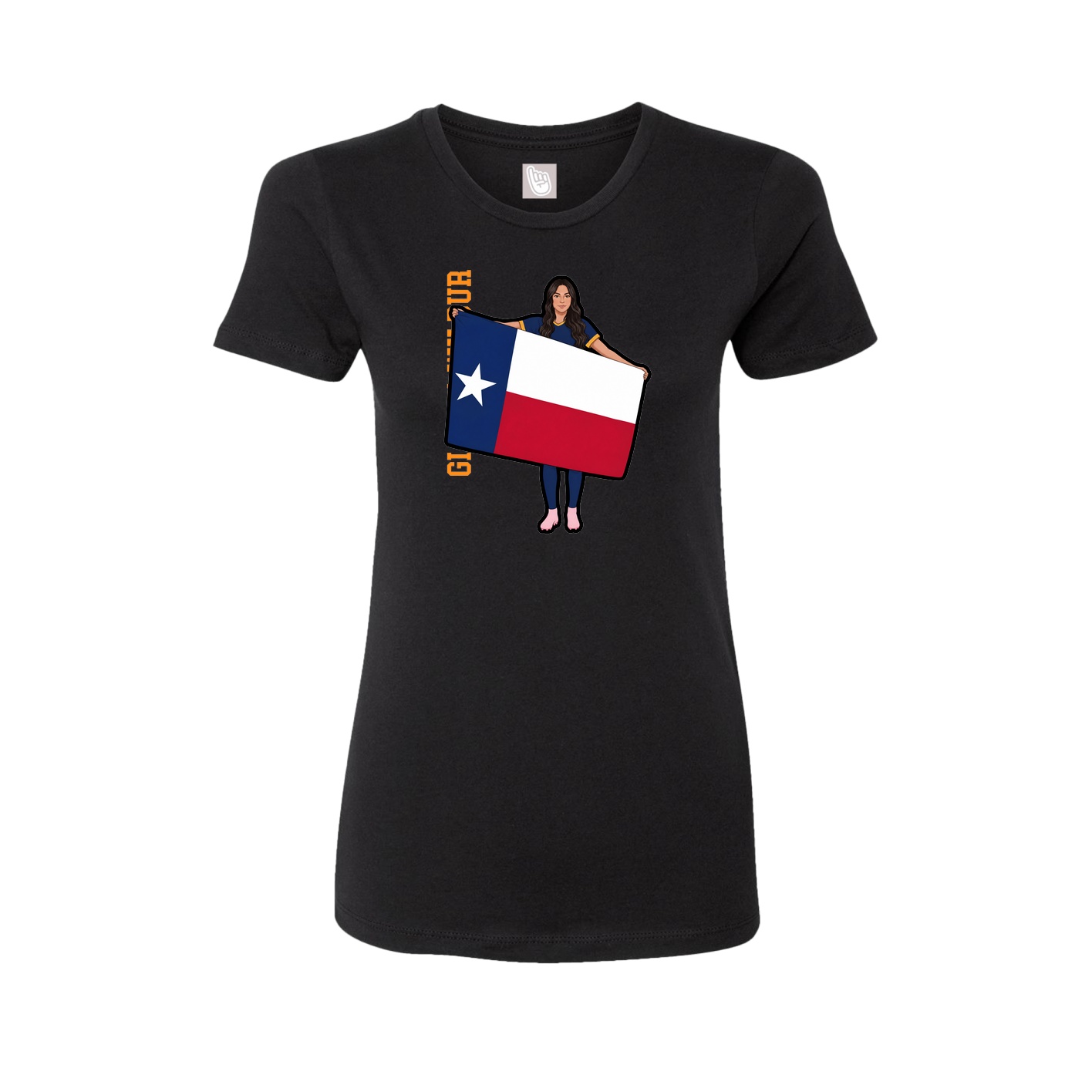 Fitted Women's Tee — Name Vertical in Black