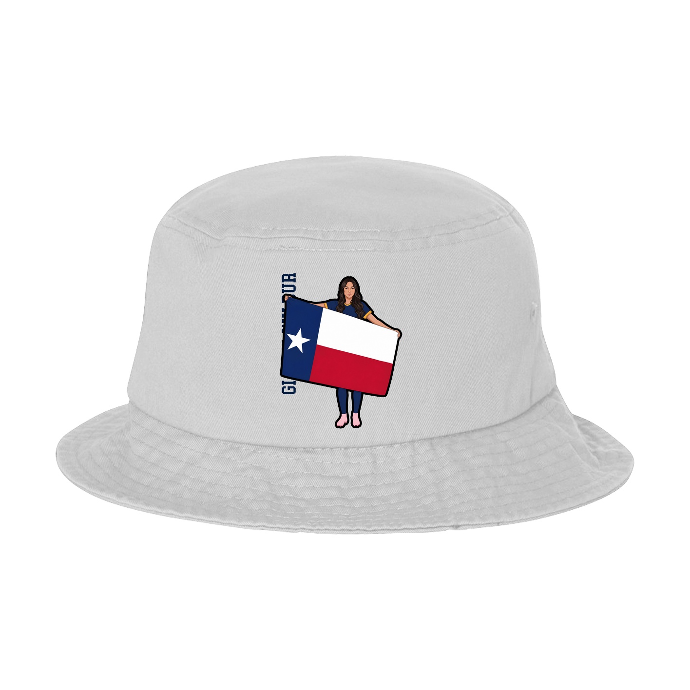Bucket Cap — Name Vertical in White