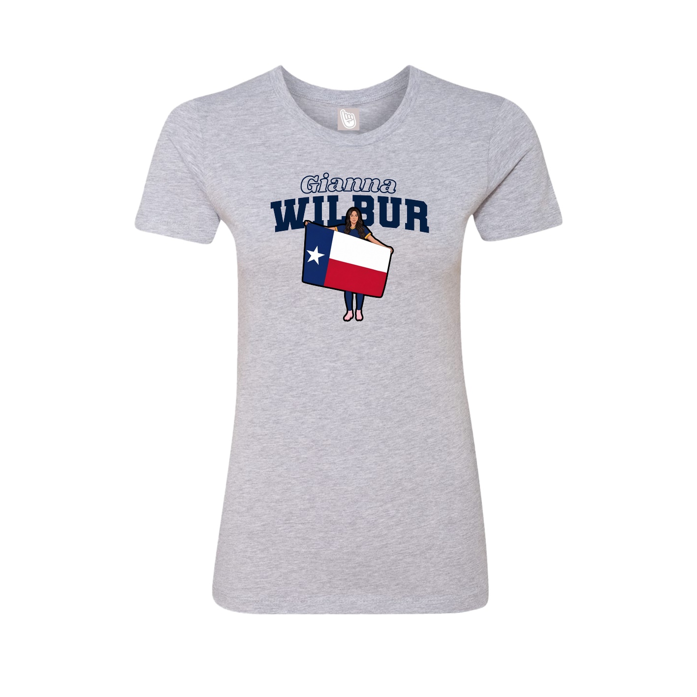 Fitted Women's Tee — Name Arch in Grey