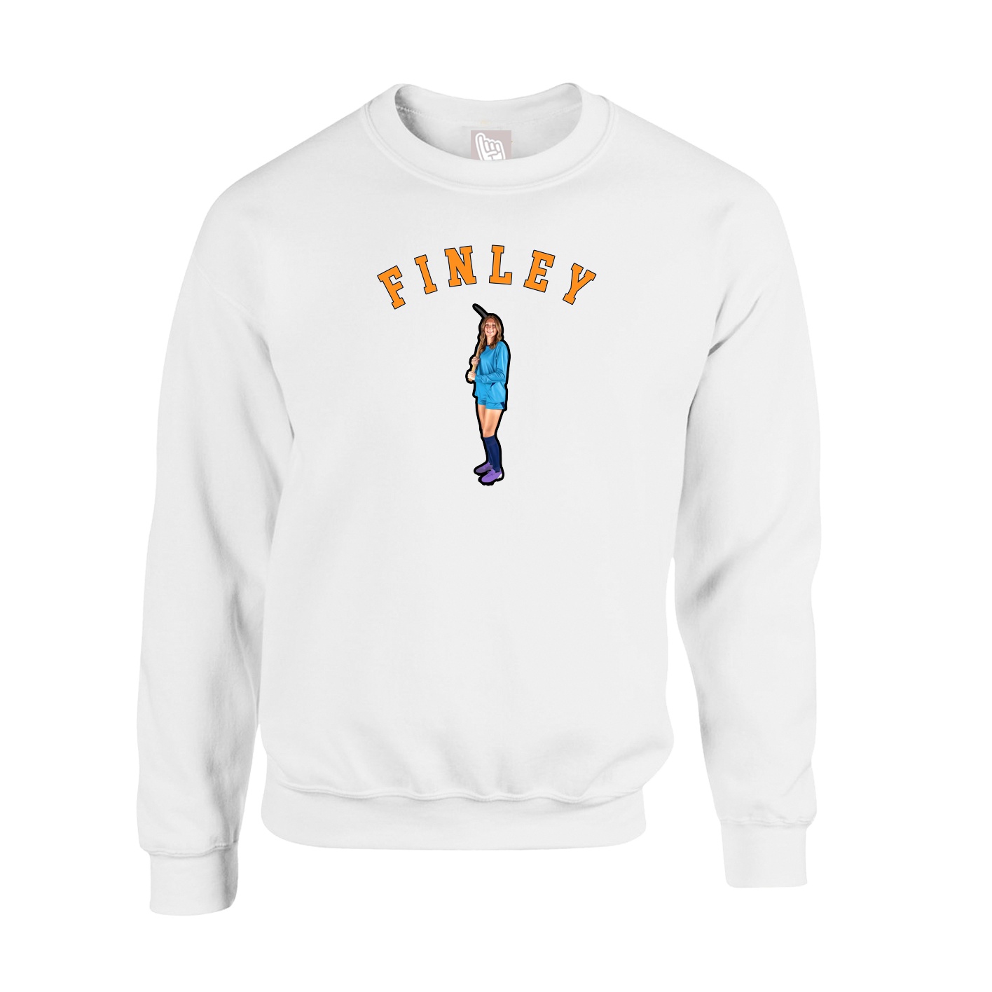 Fleece Crew — Shirsey Arch in White