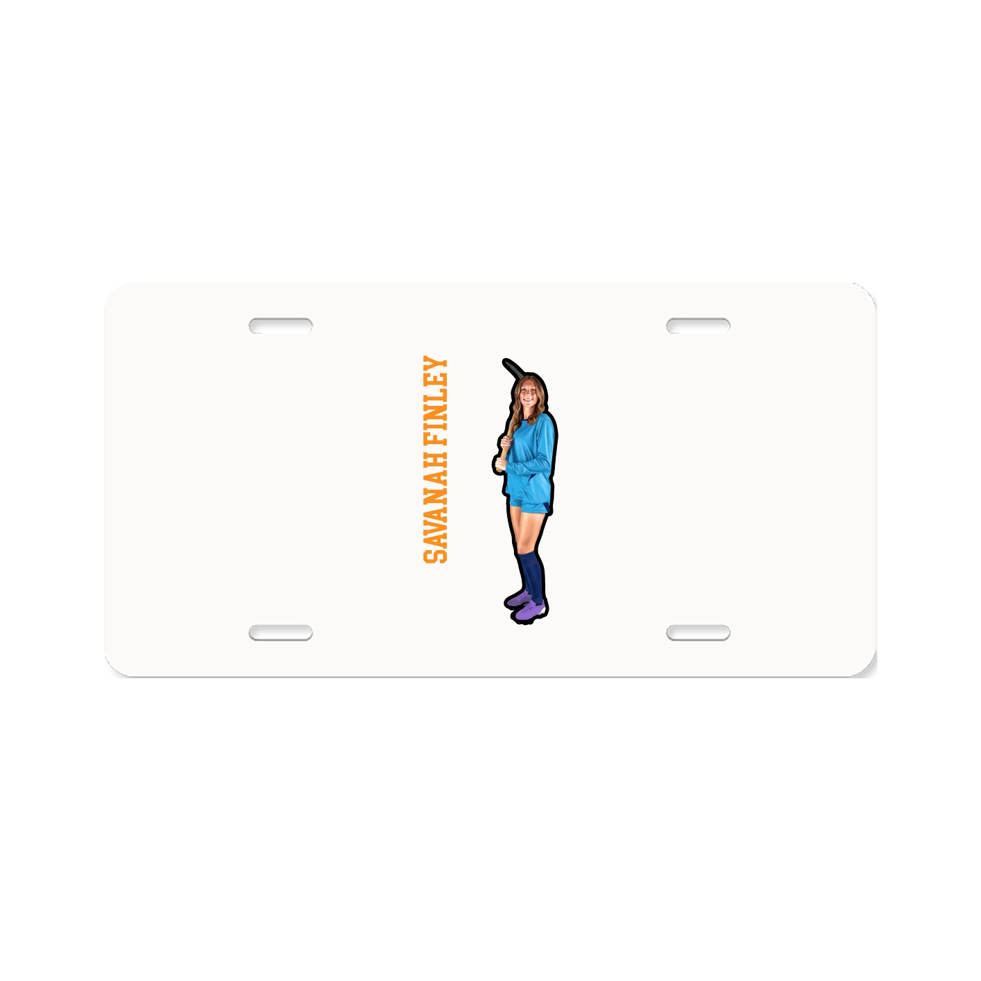 License Plate — Name Vertical in Classic