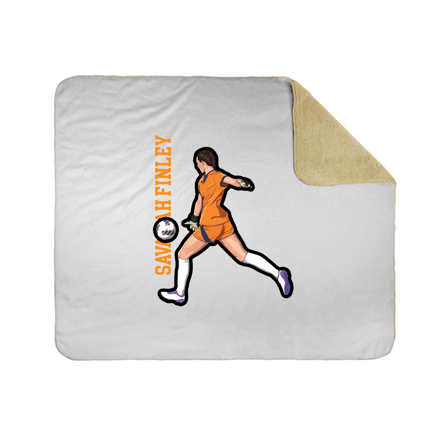 Throw Blanket — Name Vertical in White