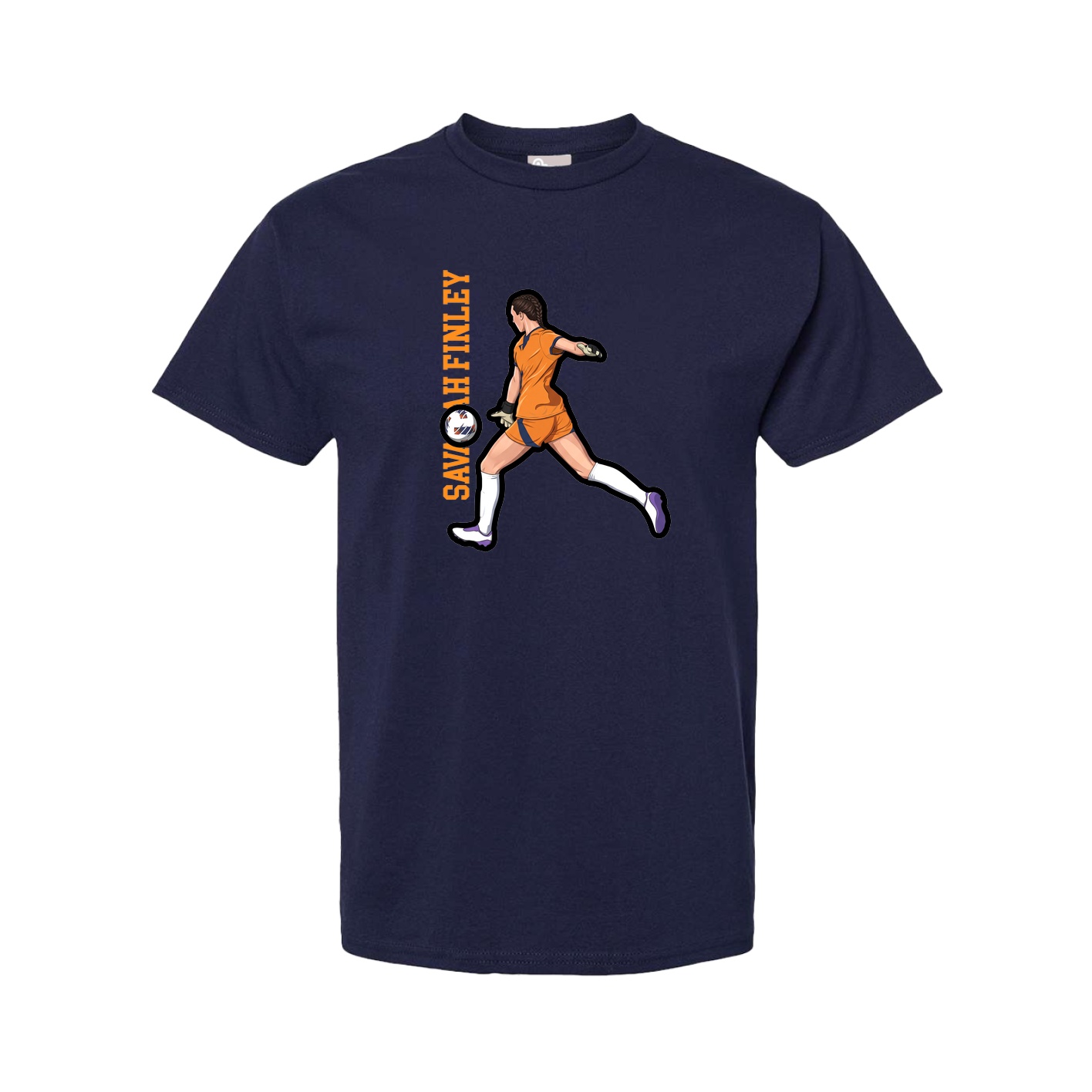 Youth Tee — Name Vertical in Navy