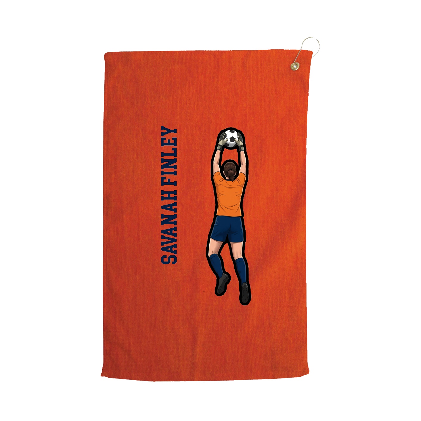 Golf Towel — Name Vertical in Orange