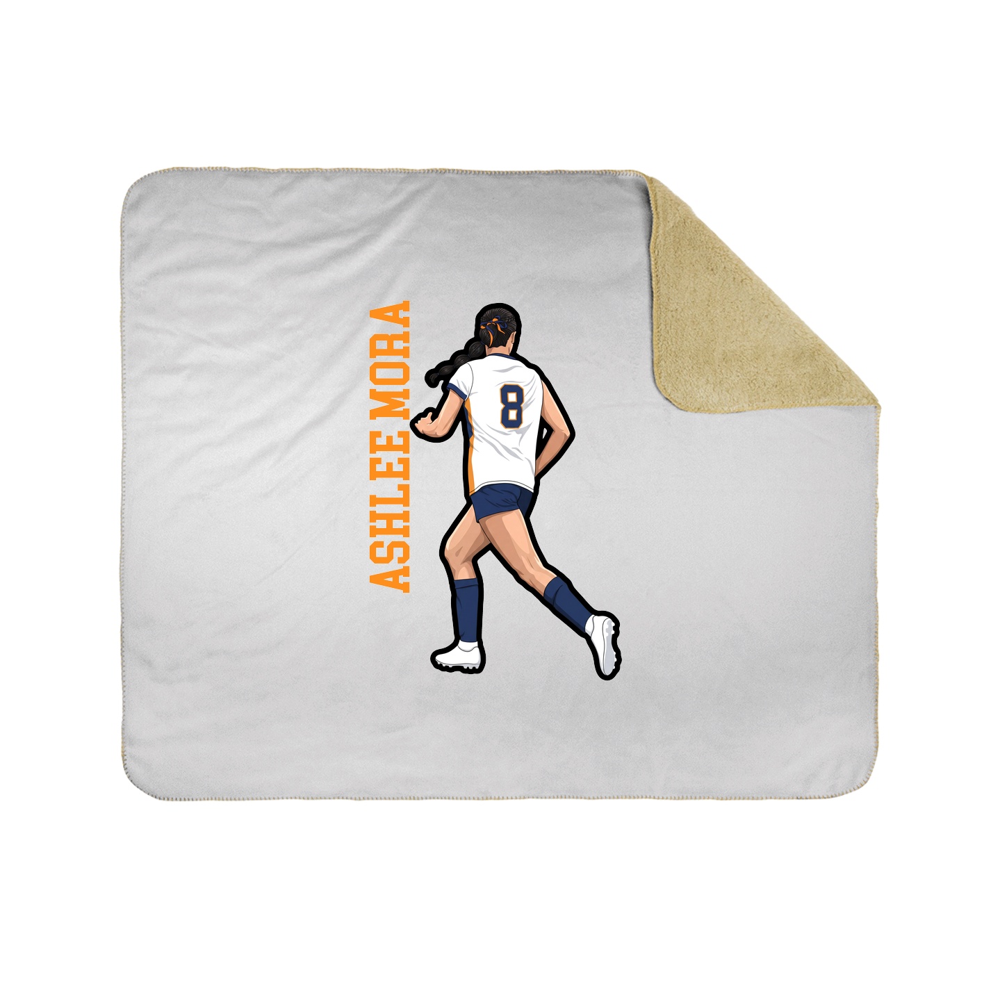 Throw Blanket — Name Vertical in White