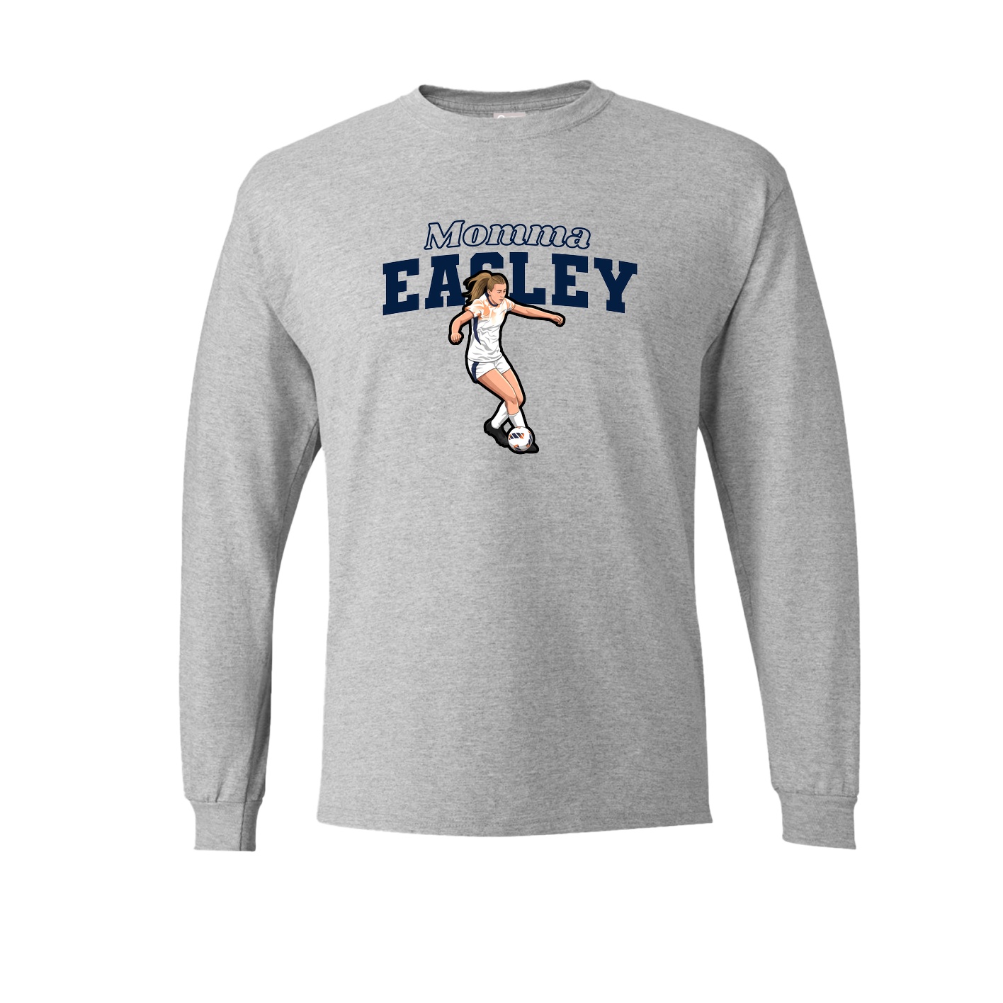 Long Sleeve Tee — Mothers Day Block in Grey
