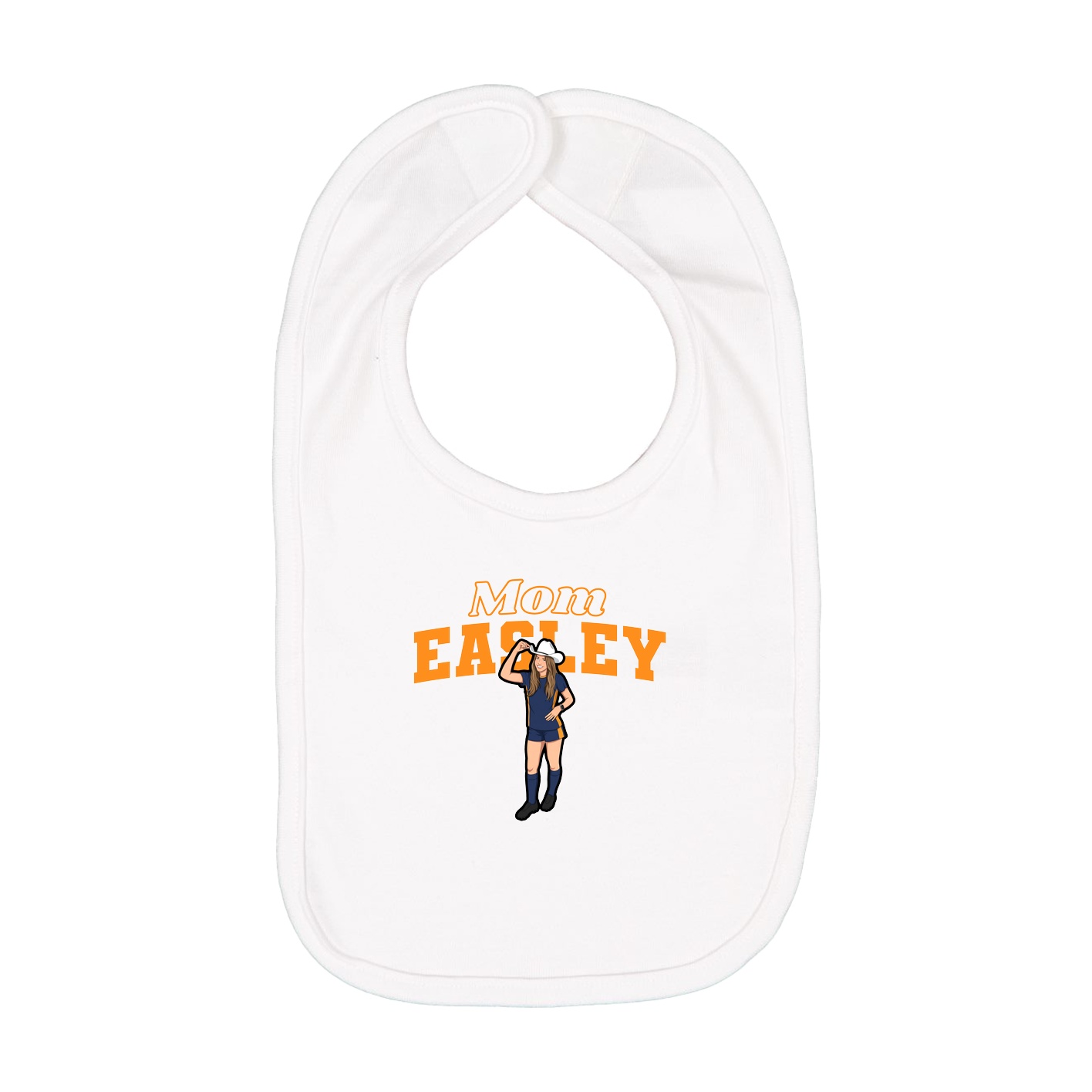 Infant Bib — Mothers Day Block in White