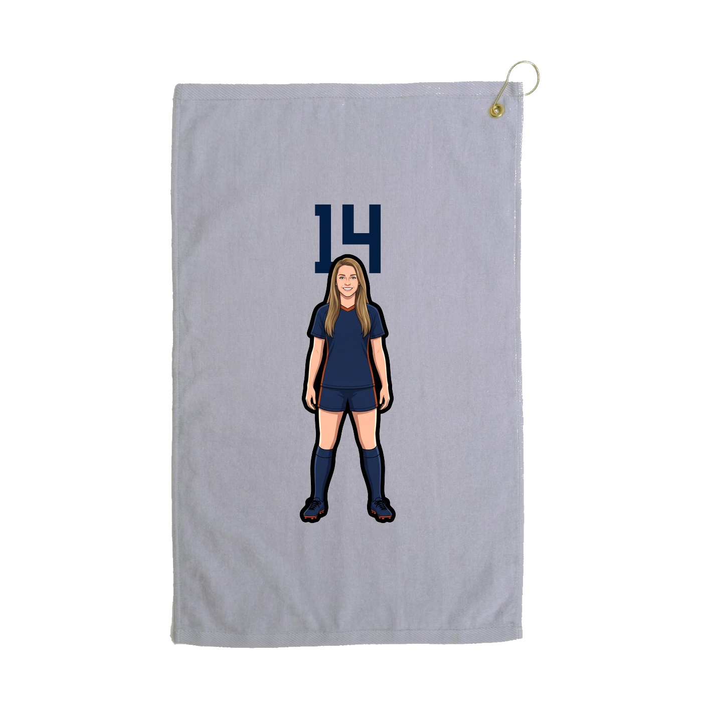 Golf Towel — Number Top in Grey