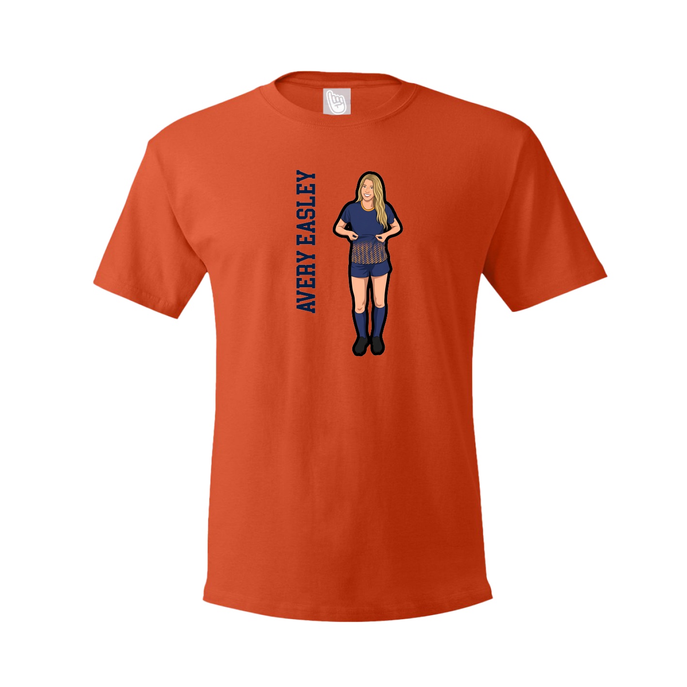 Tee — Name Vertical in Orange