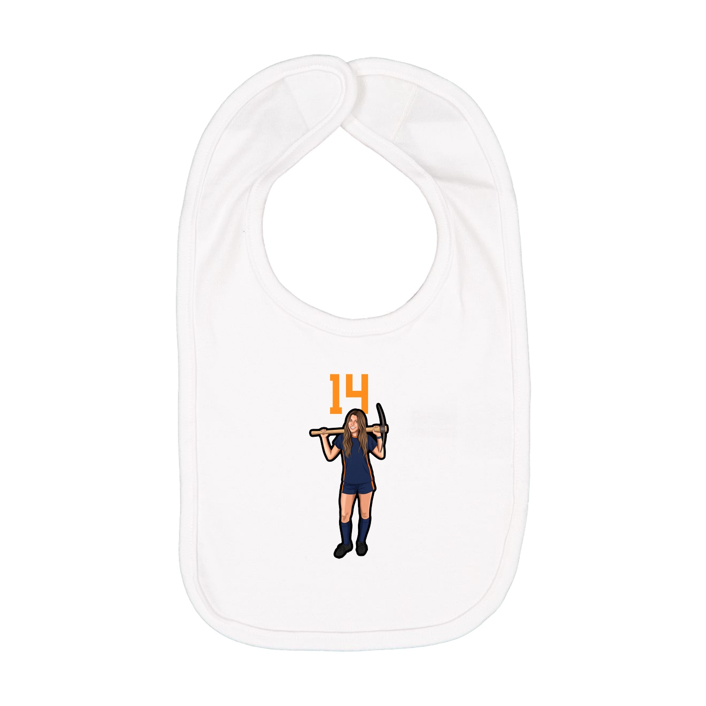 Infant Bib — Number Top in White