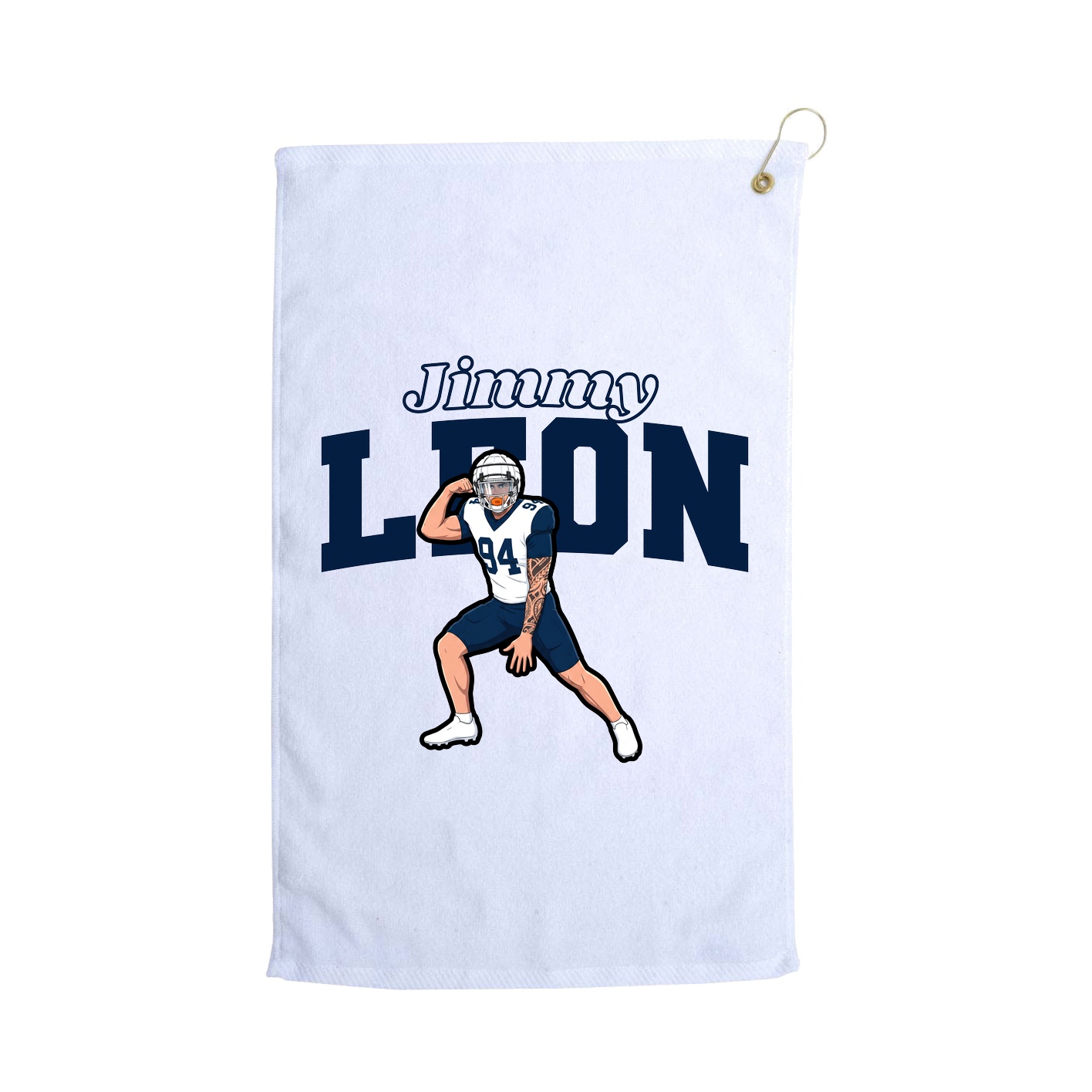 Golf Towel — Name Arch in White