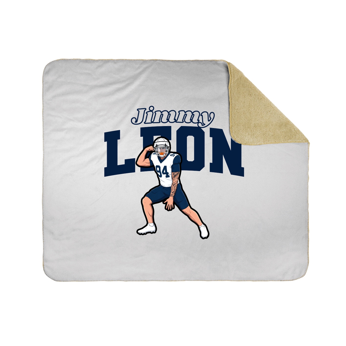 Throw Blanket — Name Arch in White