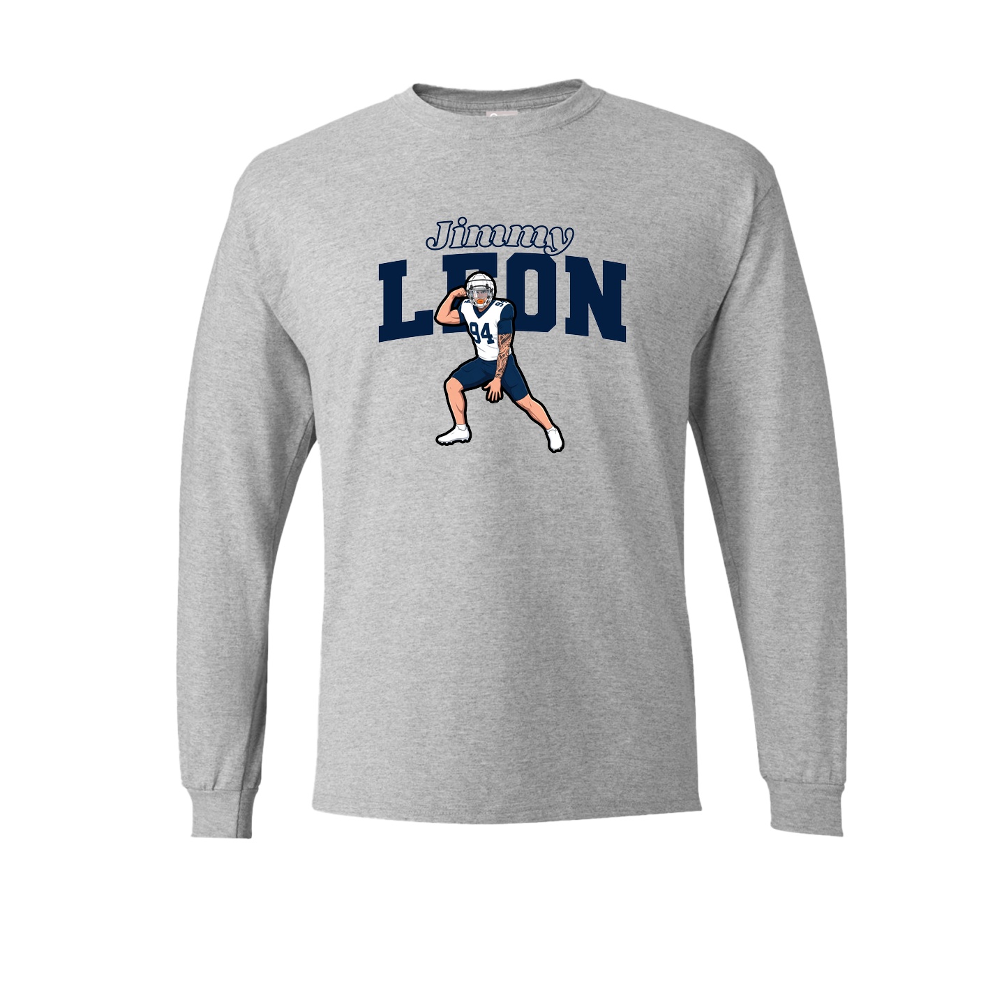 Long Sleeve Tee — Name Arch in Grey