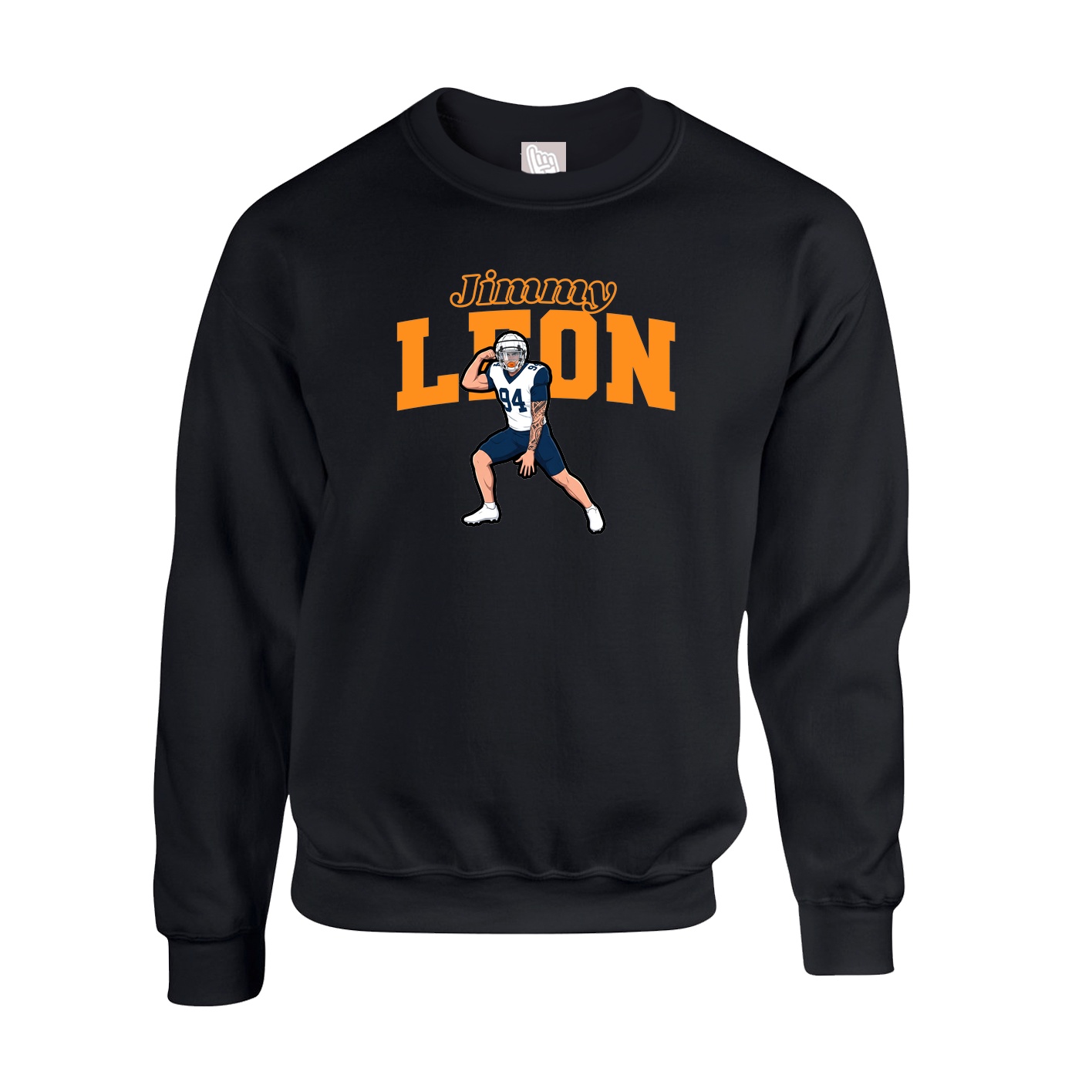 Fleece Crew — Name Arch in Black