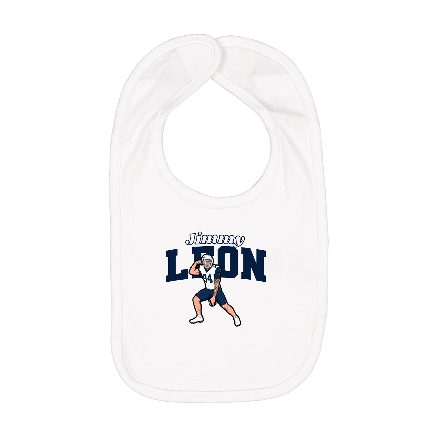 Infant Bib — Name Arch in White