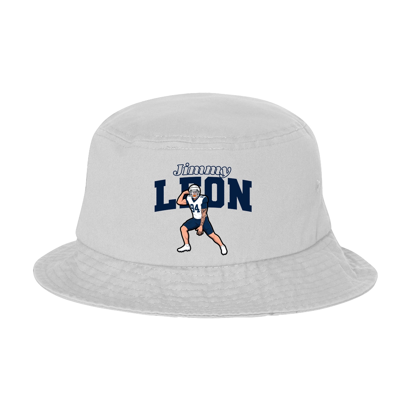 Bucket Cap — Name Arch in White