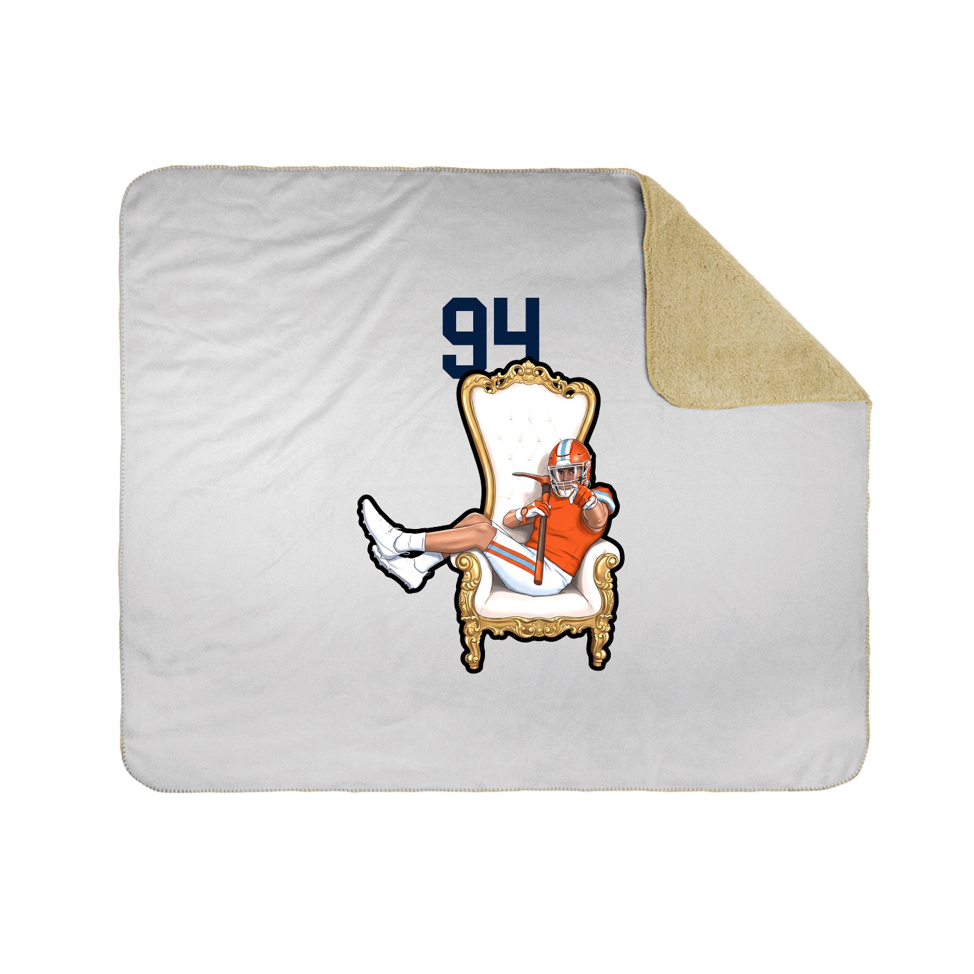 Throw Blanket — Number Top in White