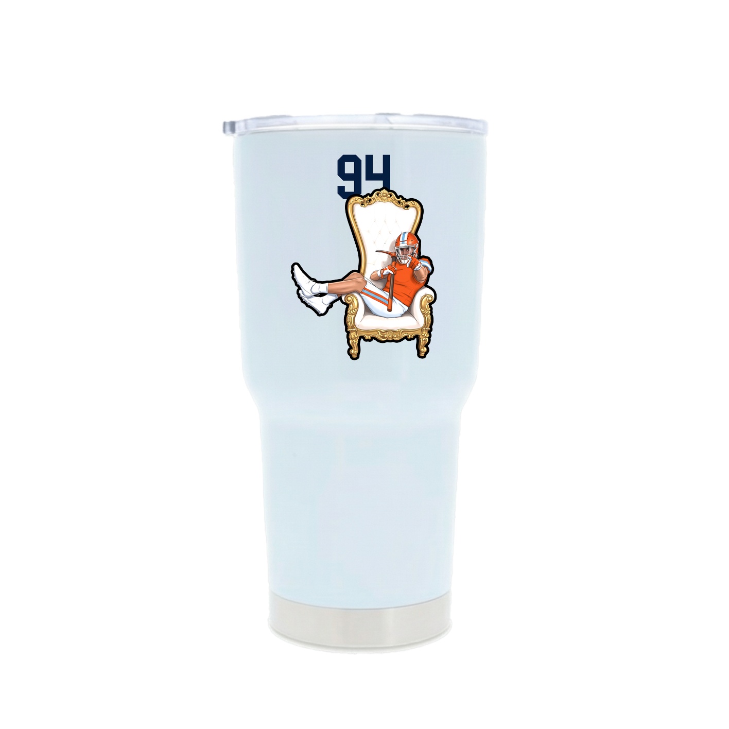 30oz Stainless Steel Tumbler — Number Top in White