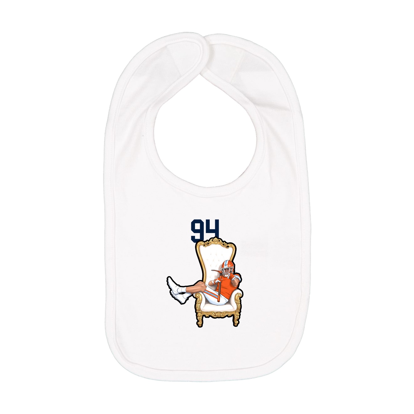 Infant Bib — Number Top in White