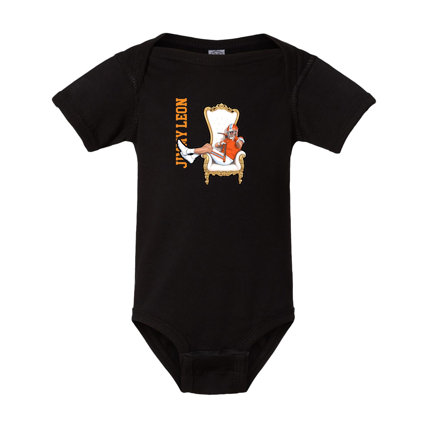 Baby Onesie — Name Vertical in Black