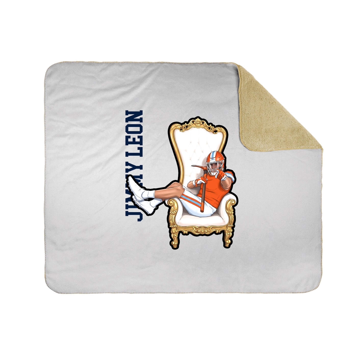 Throw Blanket — Name Vertical in White
