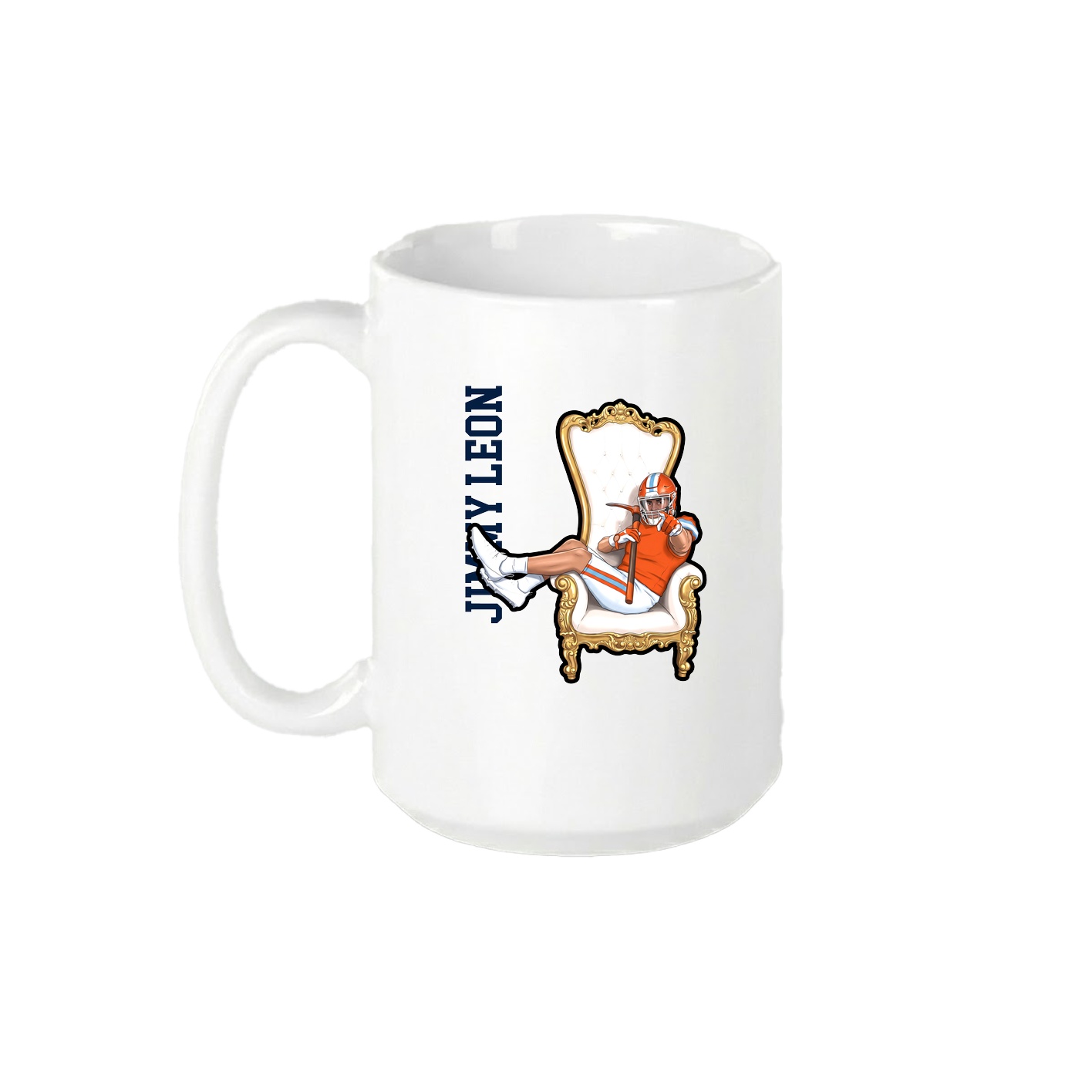 15oz Coffee Mug — Name Vertical in White