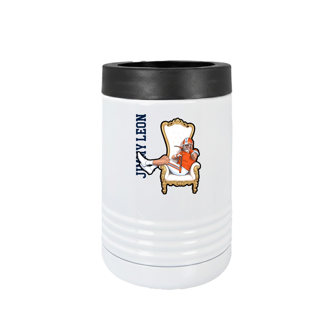 Beverage Holder — Name Vertical in White
