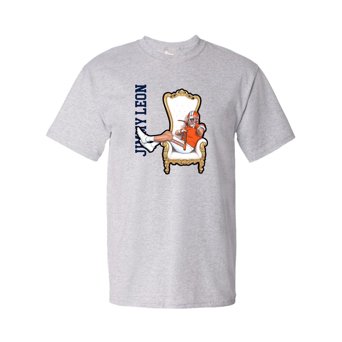 Tee — Name Vertical in Grey